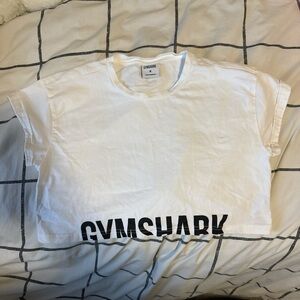 Gymshark White Crop Top with Bold Logo